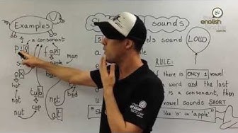 香港一位戴著帽子的老師在白板前上英語課，講授短元音